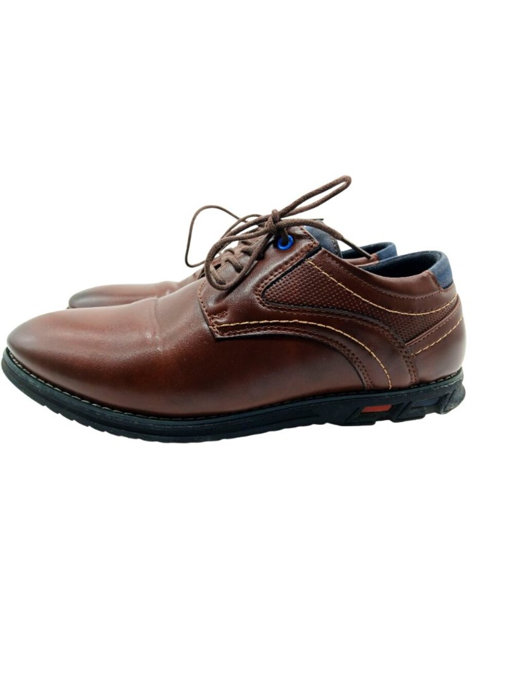 Gatsby Mens Lisse Brown Leather Lace Up Oxford Size 9.5 B No Stripe Dress Shoe - Picture 4 of 11